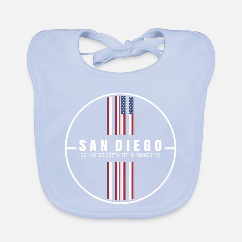 San Diego Coordinates Organic Baby Bibs