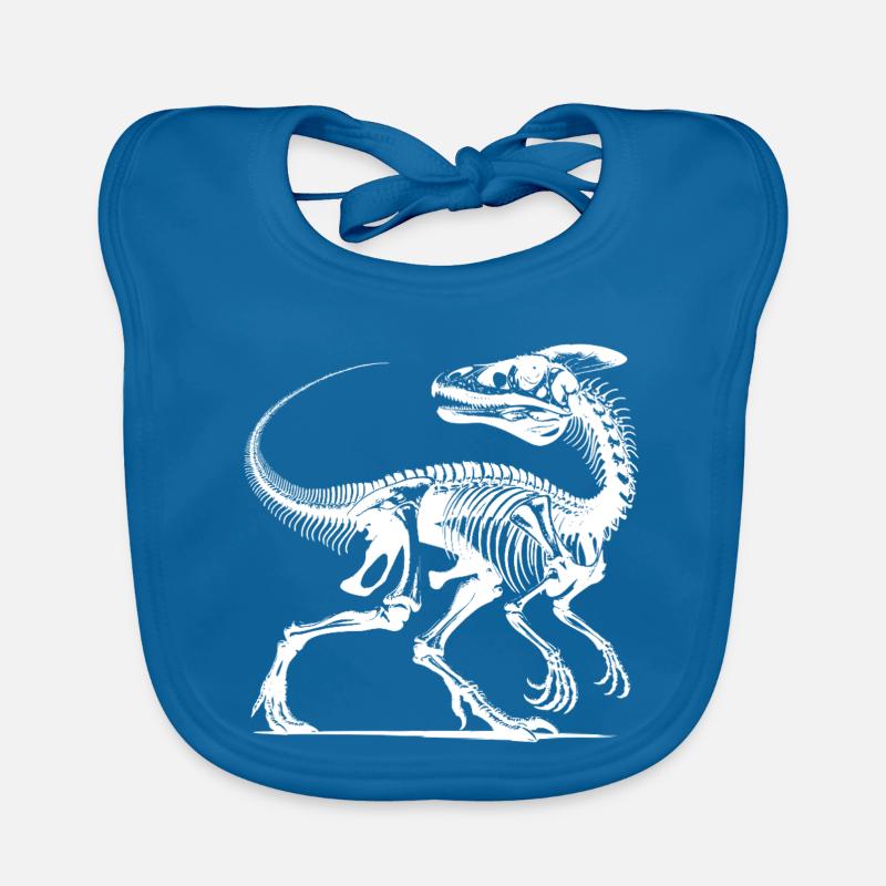 Dinosaur Raptor with Backbone Bones Organic Baby Bibs