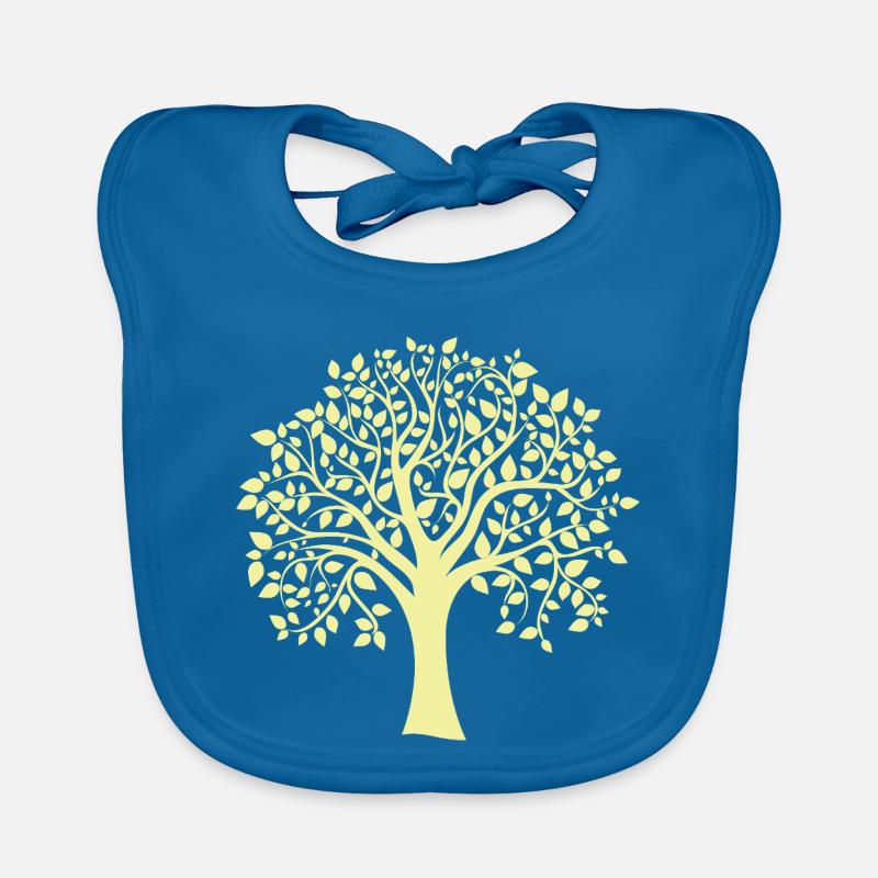 Icon Yellow Jumbo Tree Print Silhouette Organic Baby Bibs