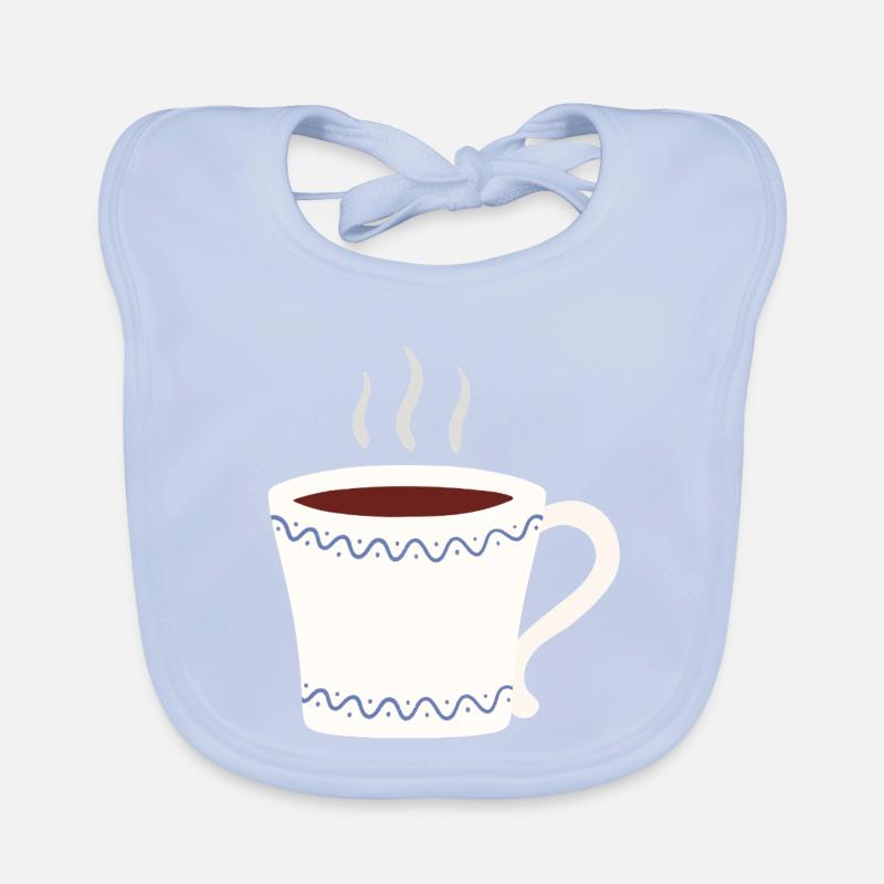 Dampfender Becher mit blauem Wave-Verschluss Baby Bio-Lätzchen