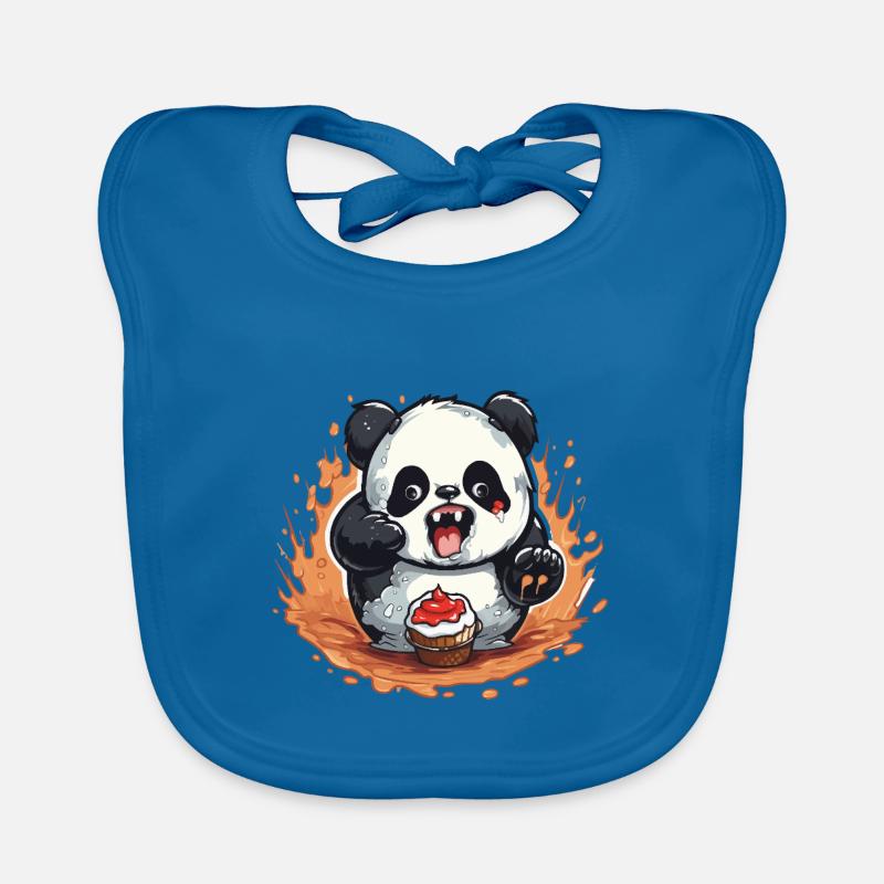 Dessin animé Panda Fire Cupcake Bavoir bio Bébé