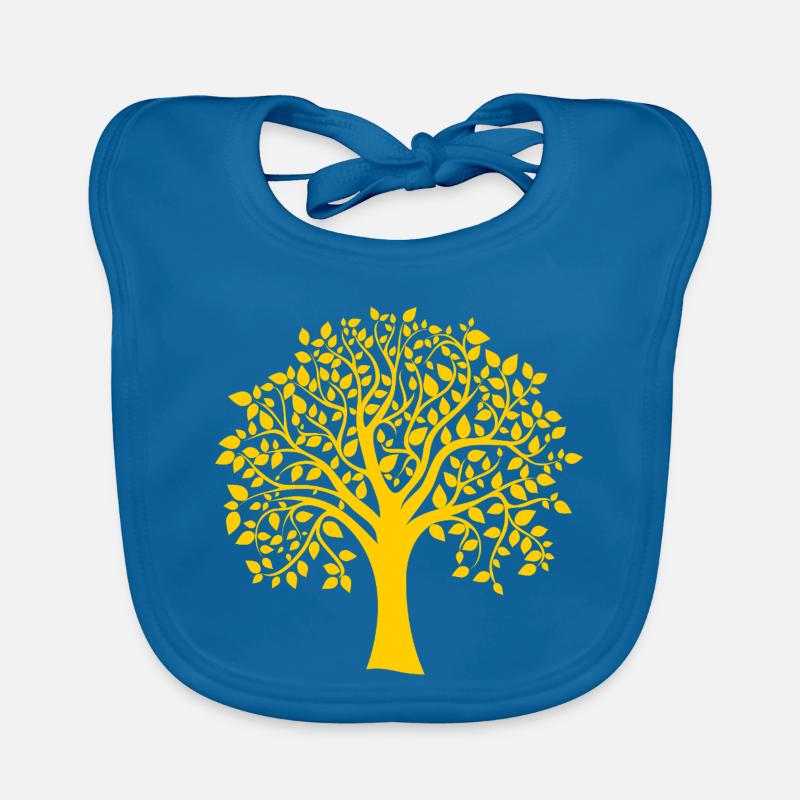 Silhouette de base jaune à imprimé Jumbo Tree Bavoir bio Bébé