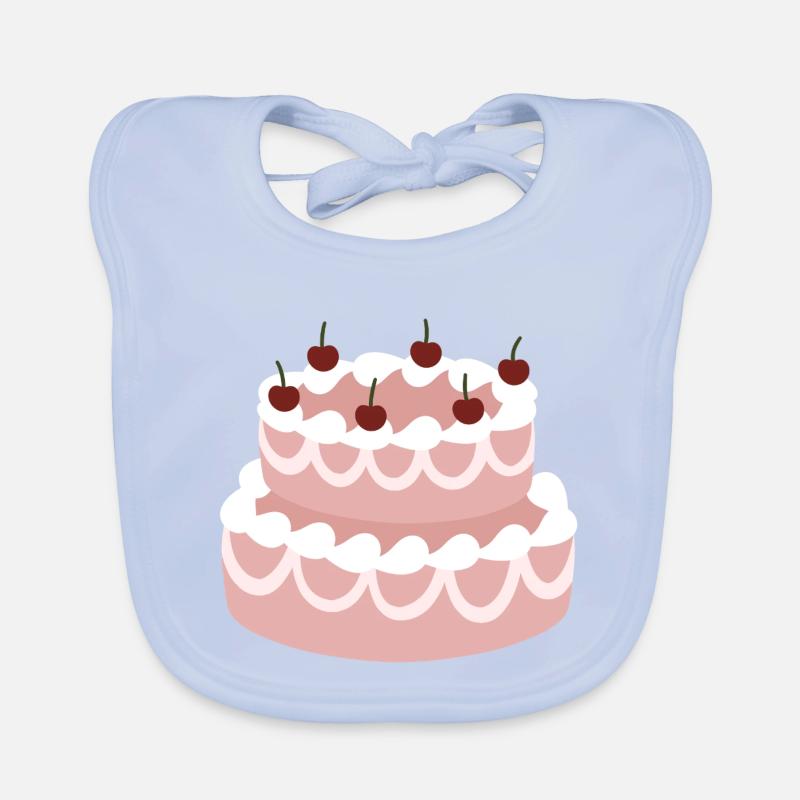 Cherry Pink Layer Cake Organic Baby Bibs