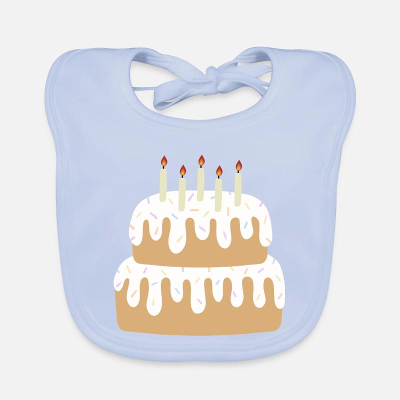 Two-Tier Cake with Candles Organic Baby Bibs