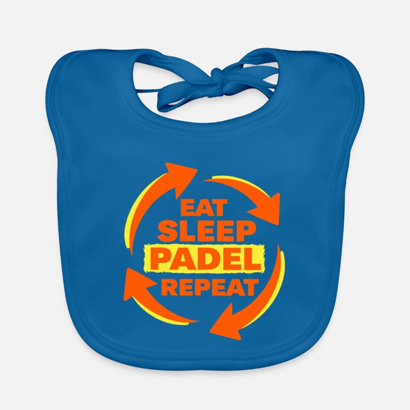 Eat Sleep Padel Repeat Sportler Statement Baby Bio-Lätzchen