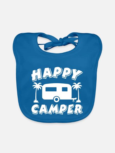 Camping - Baby Bio-Lätzchen - Pfauenblau