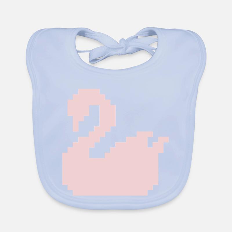 Silhouette rose Pixel Swan Bavoir bio Bébé