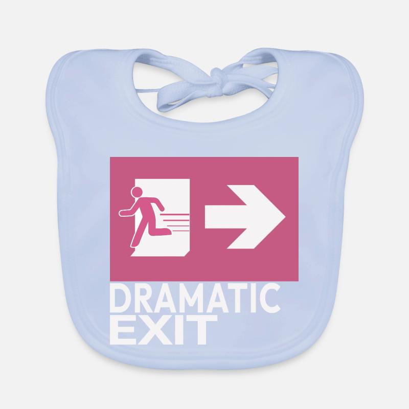Dramatic Exit Funny Statement Minimal Grafik Baby Bio-Lätzchen