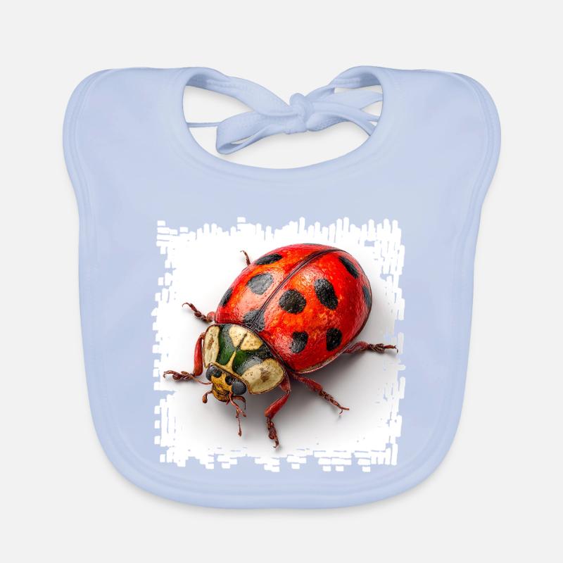 Red Ladybug Pattern Shirt Organic Baby Bibs