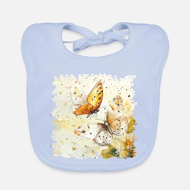 Papillons aquarelle Bavoir bio Bébé