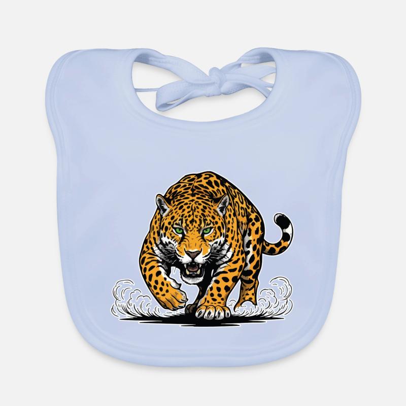 Jaguar-Leopard greift Wassermaskottchen Räuber an Baby Bio-Lätzchen