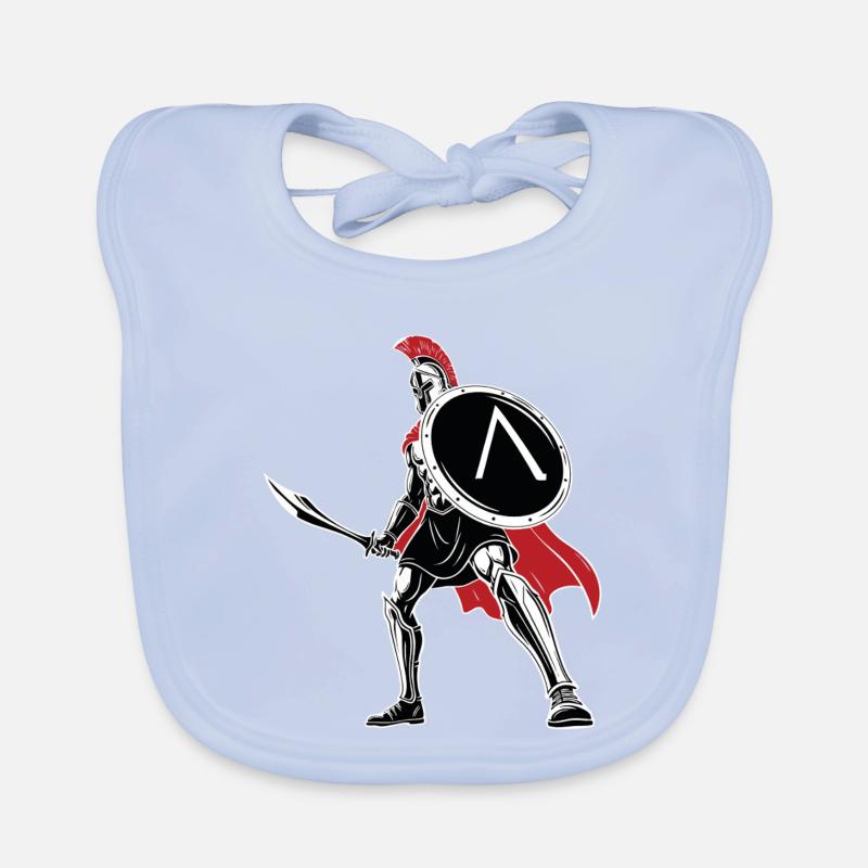 Spartan Sword Shield Maskottchen Spartan Legend Baby Bio-Lätzchen