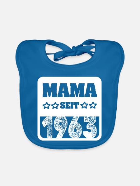 Geburt 1963 - Baby Bio-Lätzchen - Pfauenblau