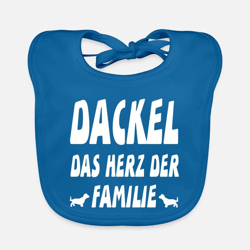 Dackel - Baby Bio-Lätzchen - Pfauenblau