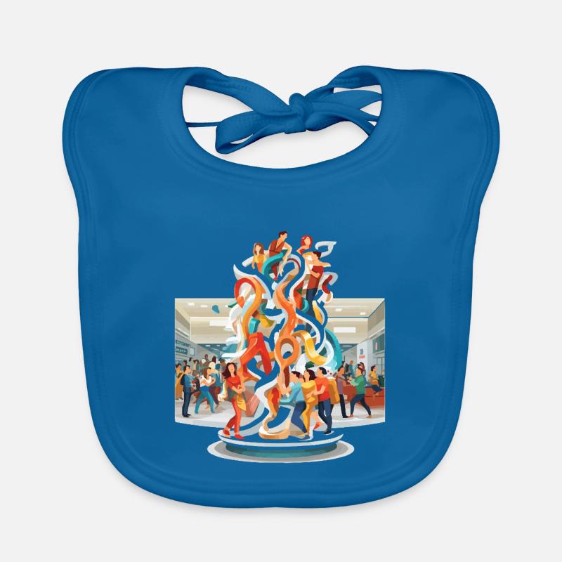 Colour Swirls Encounters Sculpture Organic Baby Bibs