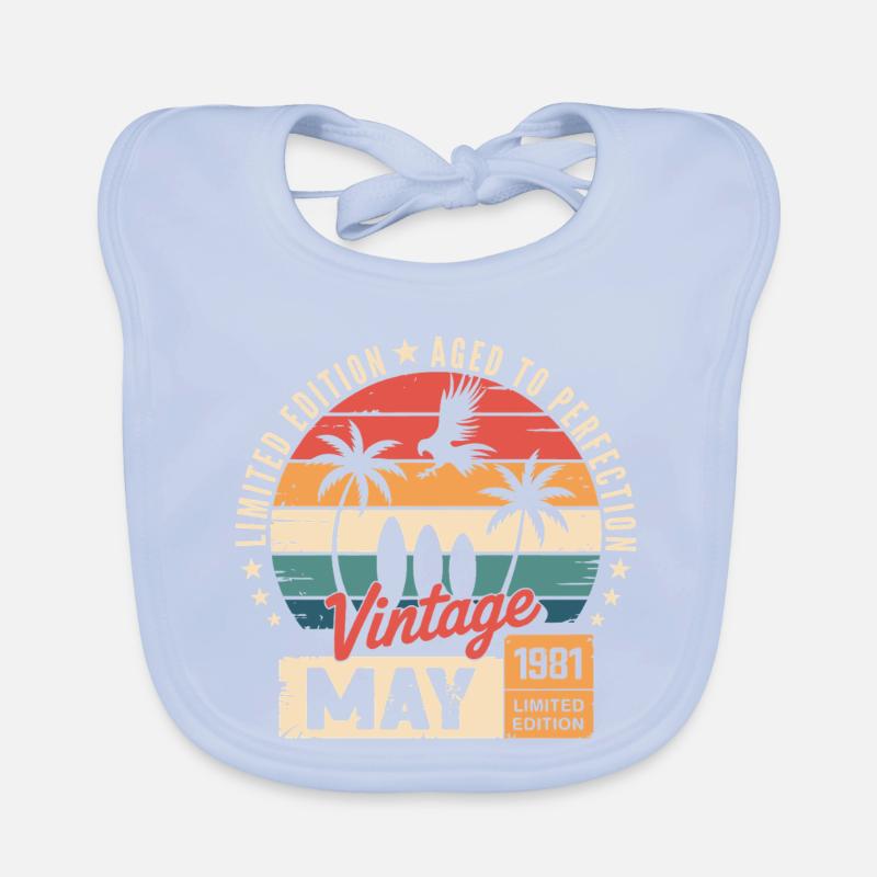 Anniversaire spécial avec ce design Mai 1981 Bavoir bio Bébé