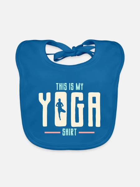 Yoga - Baby Bio-Lätzchen - Pfauenblau