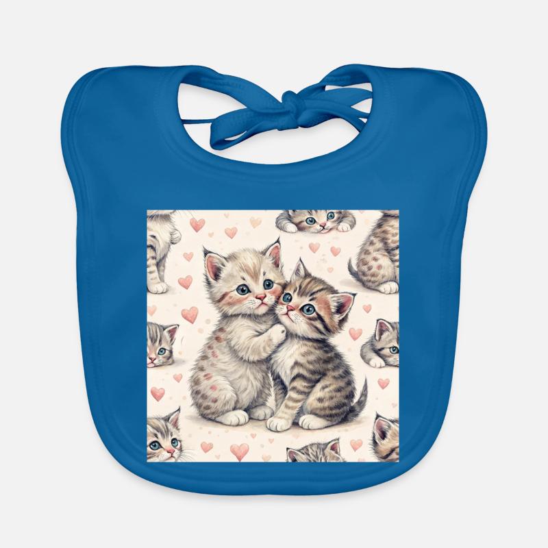 Pastel Kittens Heartfelt Hug Organic Baby Bibs