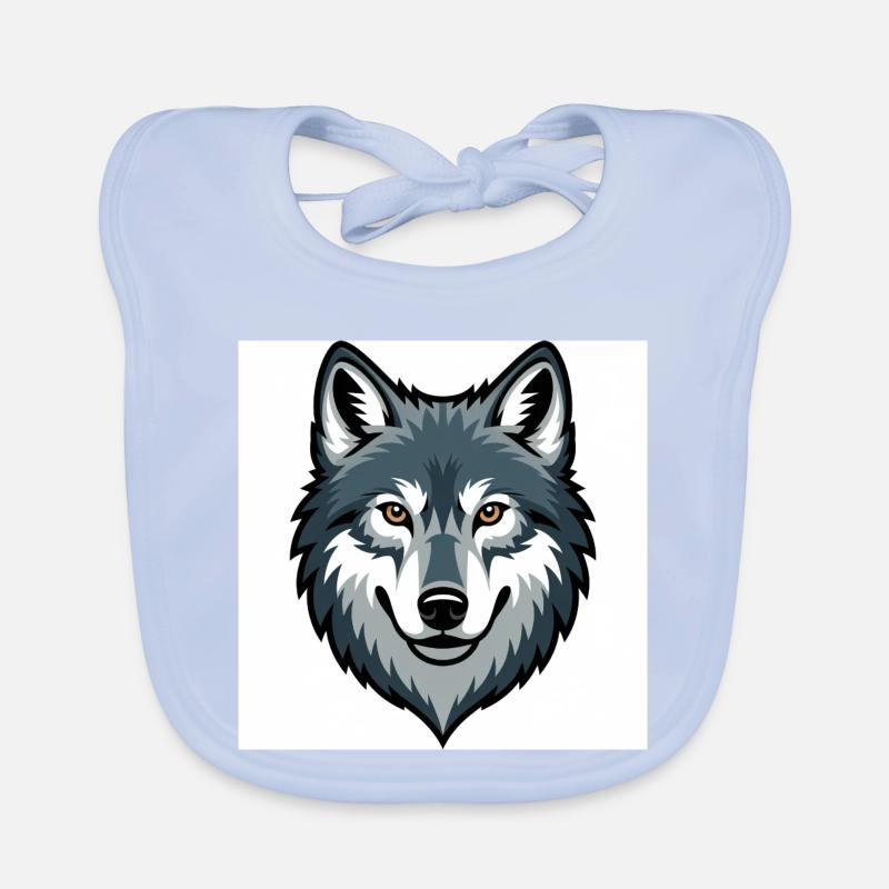 Wolfskopf – stilisierte Illustration Baby Bio-Lätzchen