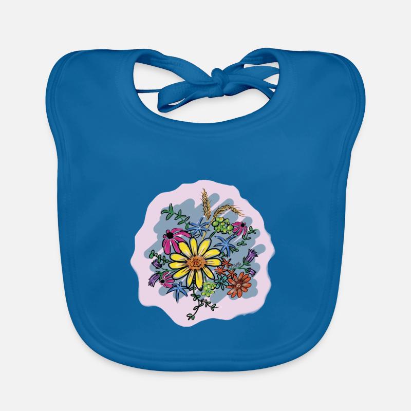 Illustration de bouquet de fleurs coloré Bavoir bio Bébé