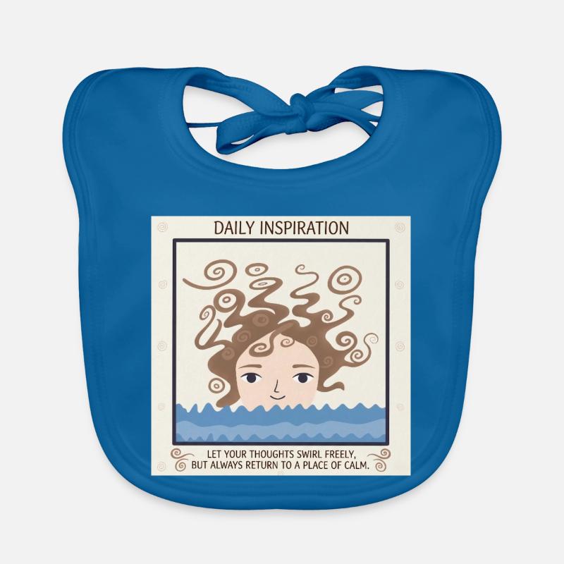 Mer de Tranquillité et de Pensées - Bavoir bio Bébé - bleu paon
