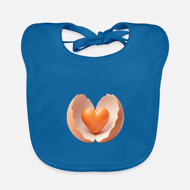 Heart in Broken Eggshell Organic Baby Bibs
