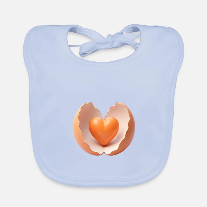 Herz in zerbrochener Eierschale Baby Bio-Lätzchen