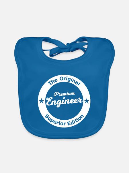 Premium Engineer Abzeichen - Baby Bio-Lätzchen - Pfauenblau