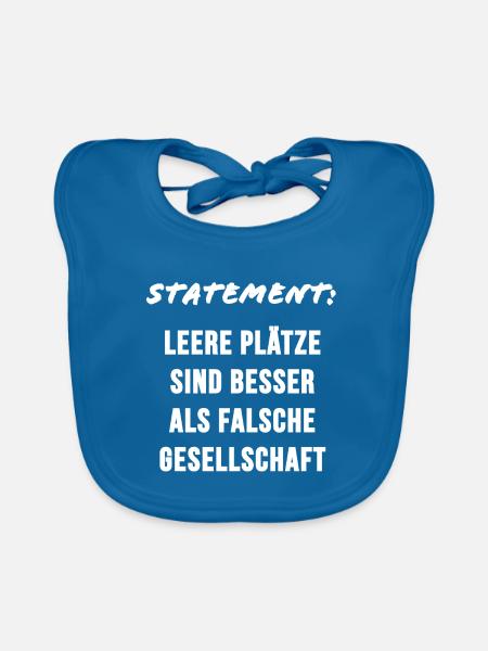 Leere Plätze – Ehrliches Statement Design - Baby Bio-Lätzchen - Pfauenblau - Vorne