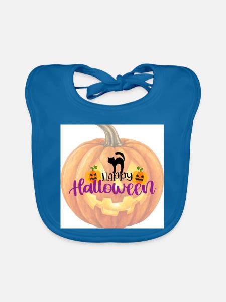 Halloween Bekleidung - Baby Bio-Lätzchen - Pfauenblau