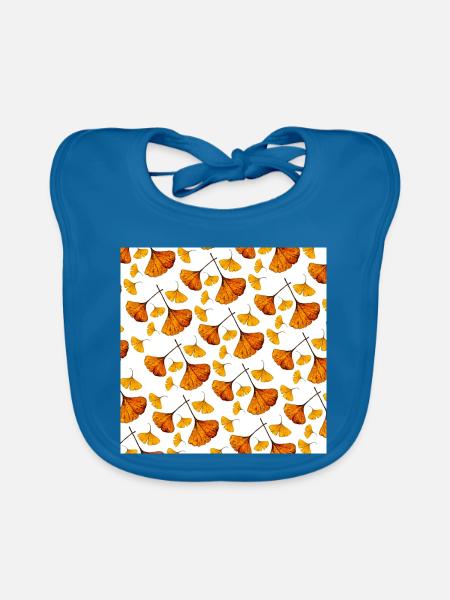 Ginkgo Blätter, herbstmuster - Baby Bio-Lätzchen - Pfauenblau