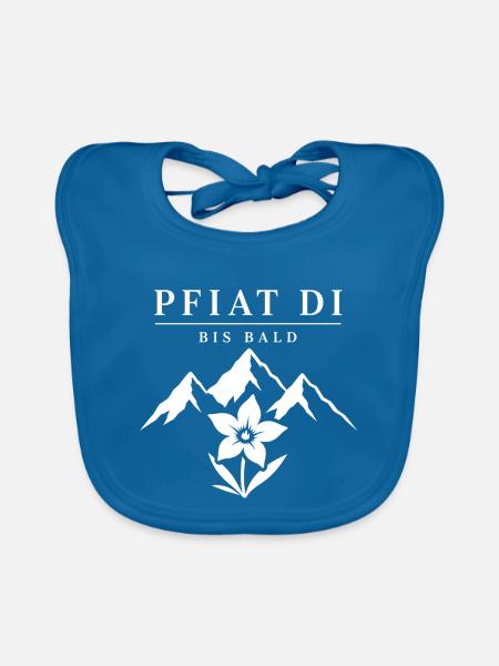 Pfiat Di Bis Bald Alpen Bergsteiger Spruch T-Shirt - Baby Bio-Lätzchen - Pfauenblau - Vorne