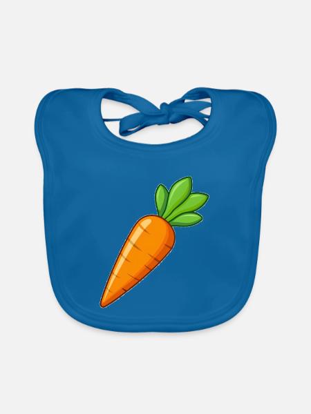 Karotten-Karotten-Gemüse - Baby Bio-Lätzchen - Pfauenblau