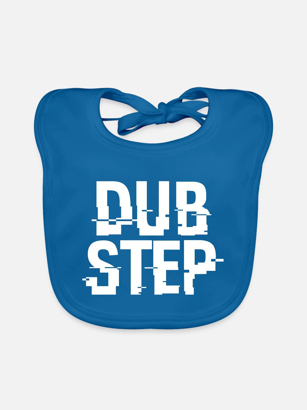 Dubstep-Glitch-Typografie - Baby Bio-Lätzchen - Pfauenblau - Vorne