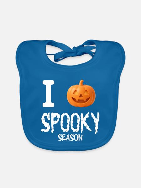Ich Halloween-Kürbis - Baby Bio-Lätzchen - Pfauenblau