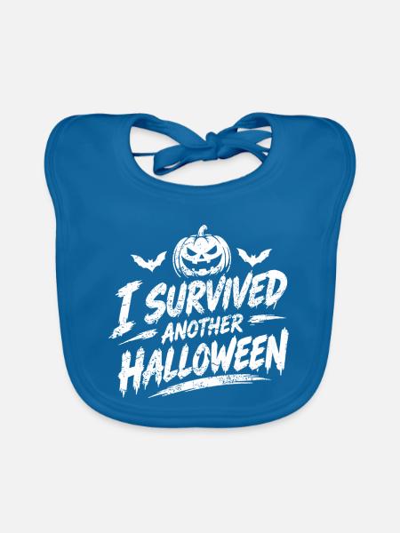I Survived Another Halloween - Baby Bio-Lätzchen - Pfauenblau - Vorne