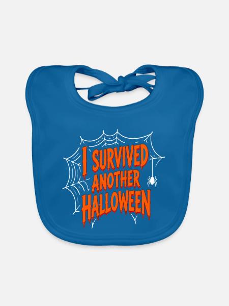 I Survived Another Halloween - Baby Bio-Lätzchen - Pfauenblau - Vorne