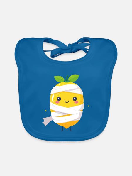Süße Mumien-Zitrone - Baby Bio-Lätzchen - Pfauenblau - Vorne