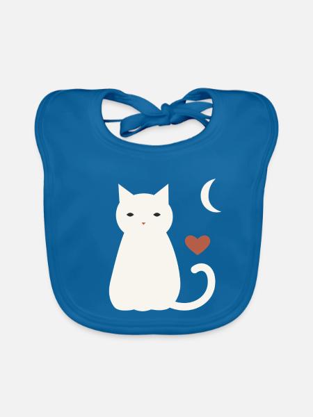 Halloween Katze Herren - Baby Bio-Lätzchen - Pfauenblau