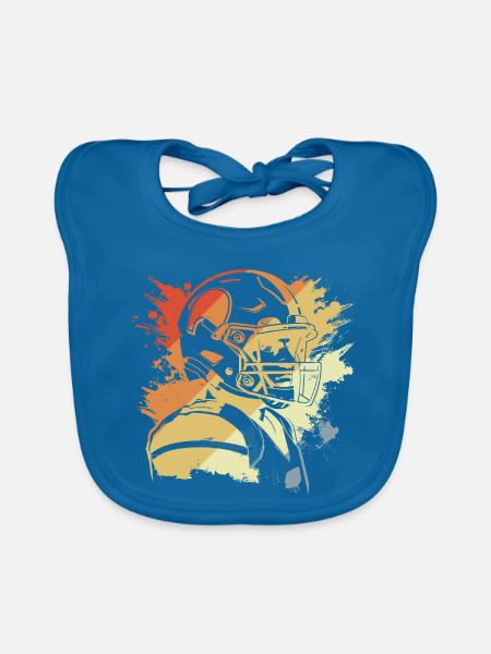 Vintage Football - Baby Bio-Lätzchen - Pfauenblau - Vorne