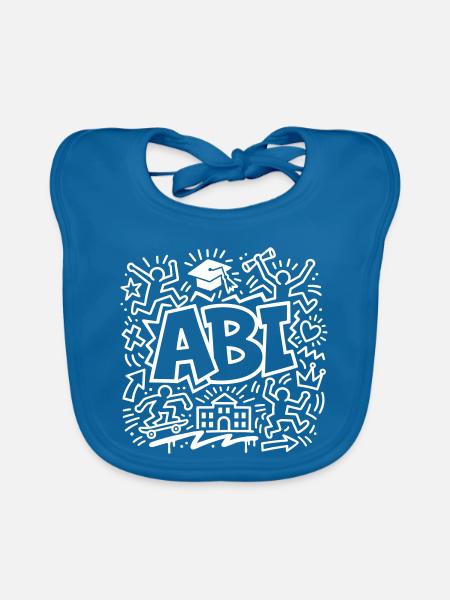Abishirt - Baby Bio-Lätzchen - Pfauenblau - Vorne