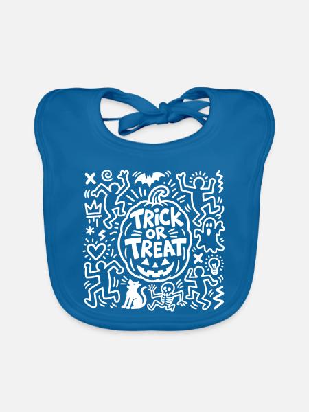 Halloween - Baby Bio-Lätzchen - Pfauenblau