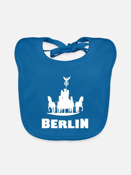 Berlin Silhouette Karussell - Baby Bio-Lätzchen - Pfauenblau