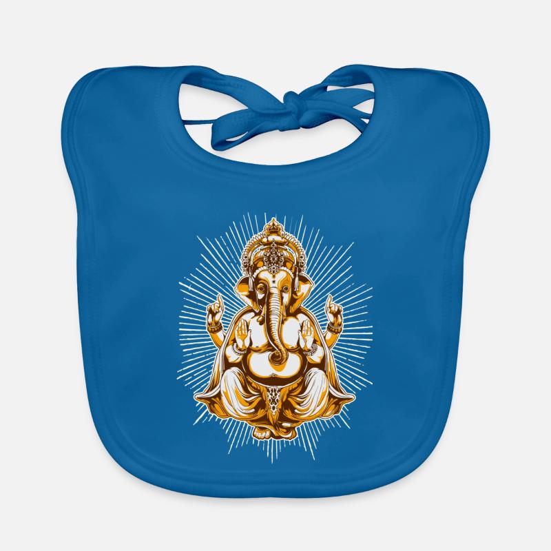 shiva - Bavoir bio Bébé - bleu paon