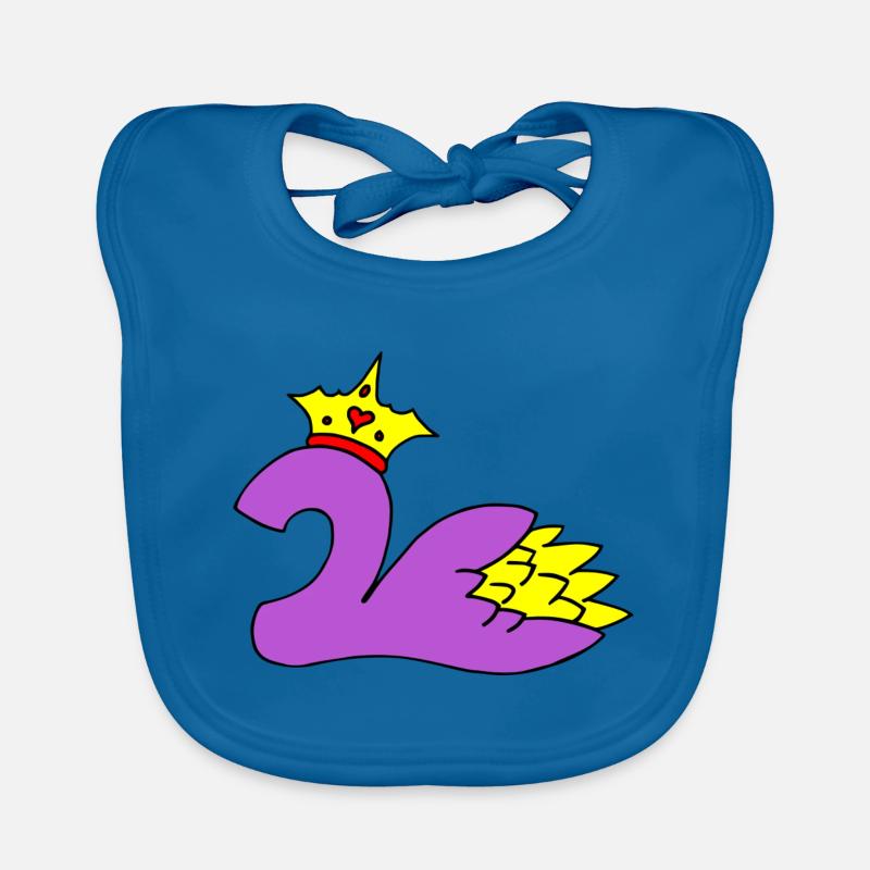 Deux avec couronne et fleur Bavoir bio Bébé