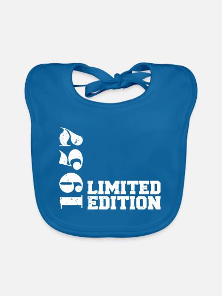 Édition limitée 1957, cadeau d’anniversaire 1957 - Bavoir bio Bébé - bleu paon - Devant