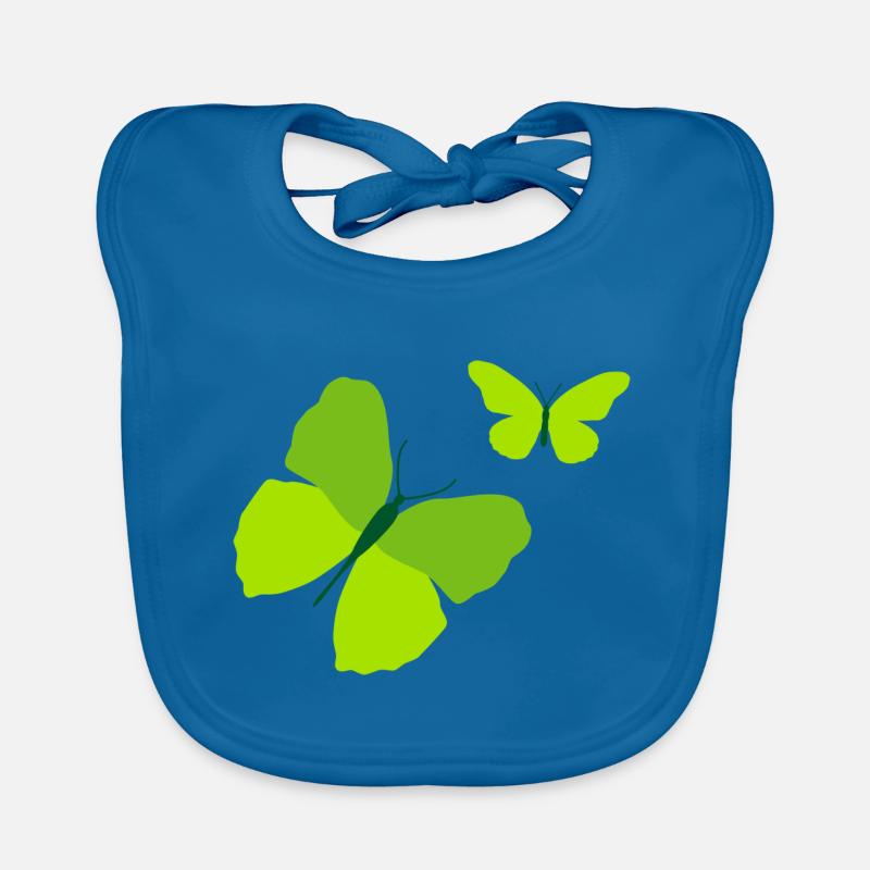 Schmetterling Einzigartiges Geschenk Schmetterling - Baby Bio-Lätzchen - Pfauenblau