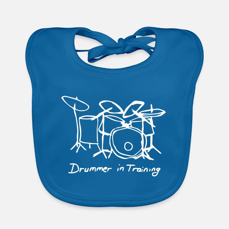 Drummer in Training - Baby Bio-Lätzchen - Pfauenblau
