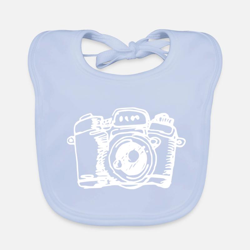 drawn camera Organic Baby Bibs