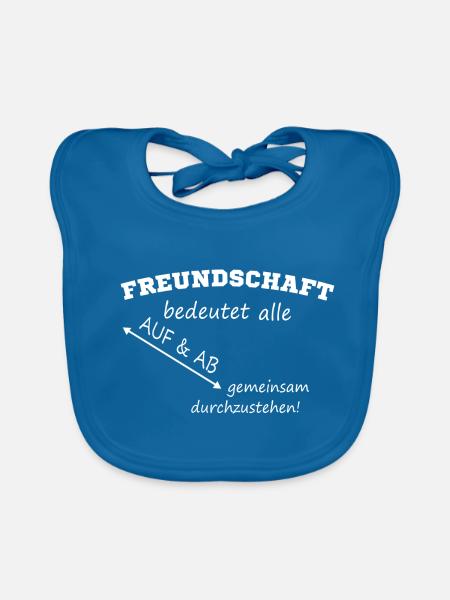 Freundschaft bedeutet - Baby Bio-Lätzchen - Pfauenblau